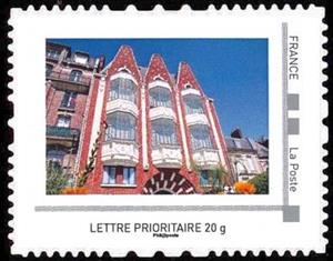 Stamp, Art Deco Conservatory of Music and Theatre, Saint Quentin, Personalized and Private Mail Stamps,  , Architecture, Buildings
