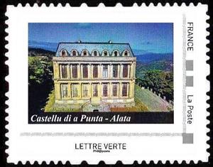 Stamp, Castle. Castellu di a Punta, Alata, Personalized and Private Mail Stamps,  , Buildings, Castles