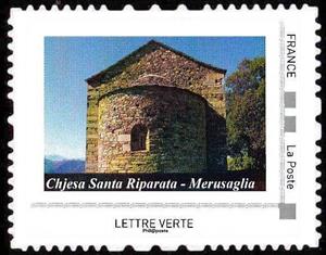 Stamp, Church. Chjesa Santa Riparata, Merusaglia, Personalized and Private Mail Stamps,  , Buildings, Churches - Cathedrals - Basilicas - Chapels