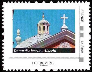 Stamp, Church. Domu d'Aiacciu, Personalized and Private Mail Stamps,  , Buildings, Churches - Cathedrals - Basilicas - Chapels