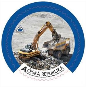 Stamp, Lom Plešovice, Personalized and Private Mail Stamps,  , Agricultural Machinery, Miners, Round Stamps, Stones