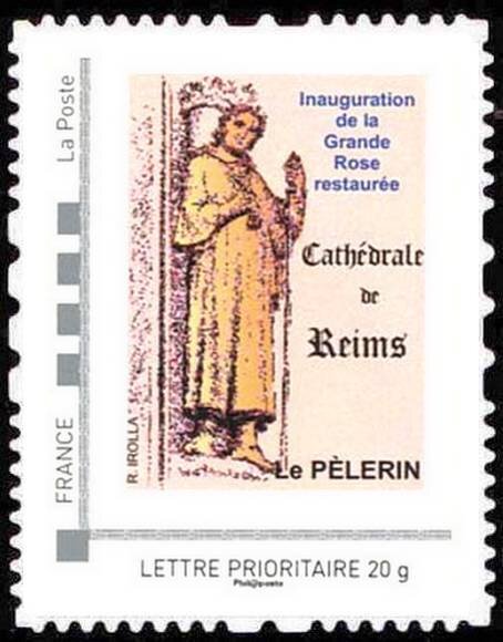 Pelerin. Reims Cathedral. Restored Great Rose Window