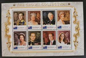 Souvenir Sheet, The Crown Collection, Personalized and Private Mail Stamps,  , Kings, Princes, Princesses, Queens, Royalty