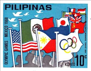 Stamp, Flags, Philippines,  , Flags, Olympic Games, Sports
