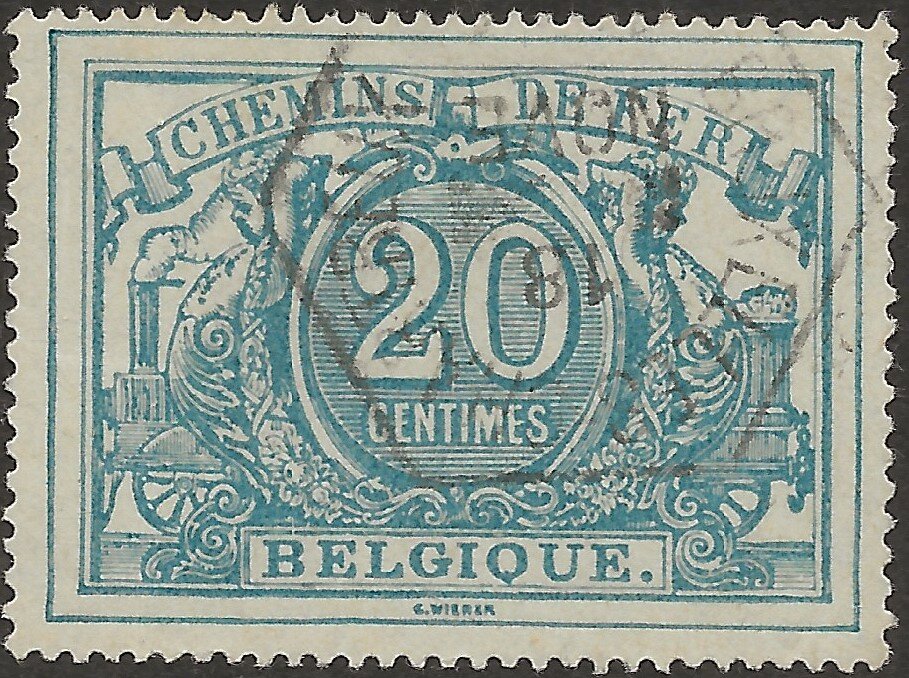 Railway Stamp: White numeral with french text