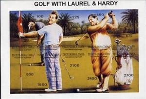 Mini Sheet, Glf with Laurel & Hardy, Cinderellas,  , Actors, Famous People