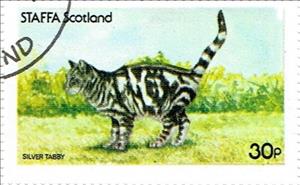 Stamp, Silver Tabby, Cinderellas,  , Cats