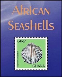 Souvenir Sheet, Cardium maxicostatum, Ghana,  , Animals (Fauna), Shells