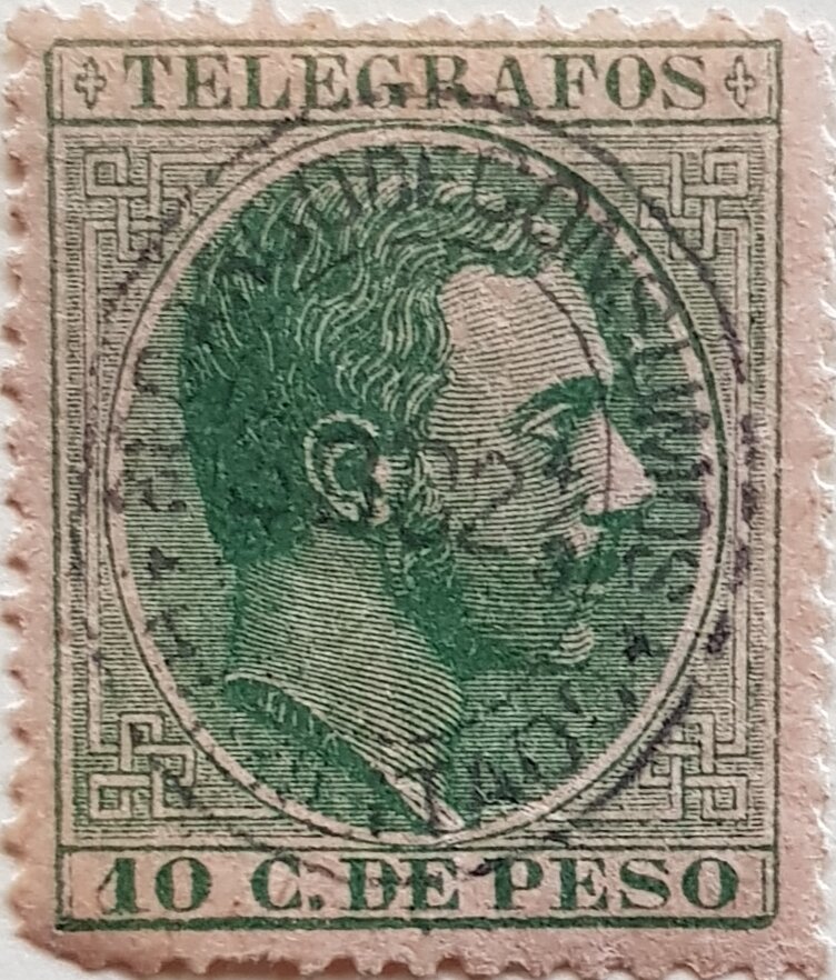 Telegraph stamp - surcharged in black