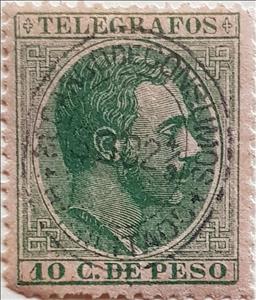 Stamp, Telegraph stamp - surcharged in black, Philippines,  , Famous People, Heads of State, Kings, Men, Royalty