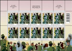 Mini Sheet, Centenary of the Viennese Premiere of Schnitzler's "Reigen", Austria,  , Anniversaries and Jubilees, Theatre