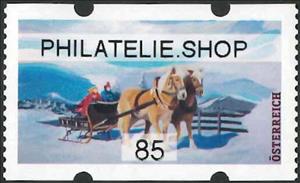 Stamp, Horse-drawn Sleigh, Austria,  , Christmas, Horses, Sledges