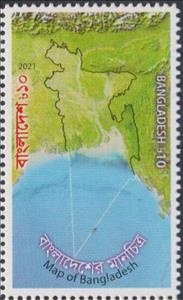 Stamp, Map of Bangladesh, Bangladesh,  , Maps