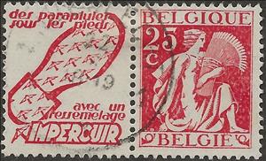 Stamp with Attached Label, Ceres - Impercuir, Belgium,  , Agriculture, Gods and goddesses, Mythology