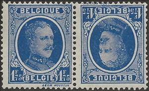 Tete-Beche, King Albert I- type Houyoux, Belgium,  , Famous People, Heads of State, Kings, Men, Royalty