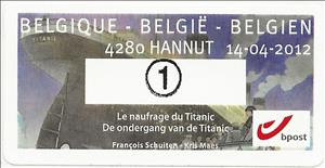 Stamp, Titanic, Belgium,  , Disasters, Passenger-ships, Ships