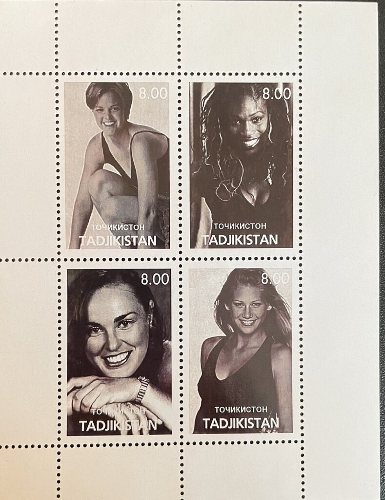 2000 Women Tennis Stars Souvenir Sheet