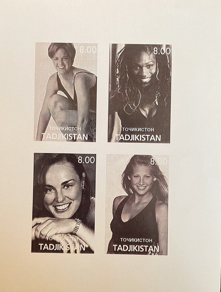 2000 Women Tennis Stars Souvenir Sheet