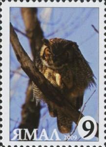 Stamp, Bubo bubo, Cinderellas,  , Animals (Fauna), Birds, Birds of Prey, Owls