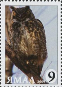 Stamp, Bubo bubo, Cinderellas,  , Animals (Fauna), Birds, Birds of Prey, Owls
