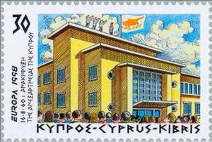 Stamp, EUROPA 1998 - Declaration of Cyprus Independence, Cyprus,  , Postal Services, Postal Unions, European Union, C.E.P.T., Europe, Conferences