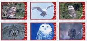 Se-tenant, Owls, Cinderellas,  , Animals (Fauna), Birds, Birds of Prey, Owls