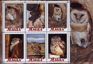 Mini Sheet, Owls, Cinderellas,  , Animals (Fauna), Birds, Birds of Prey, Owls