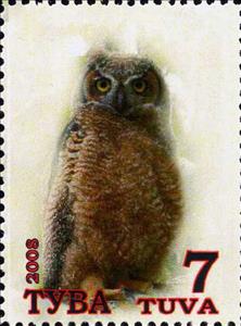 Stamp, Owls, Cinderellas,  , Animals (Fauna), Birds, Owls