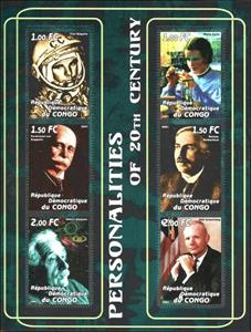 Mini Sheet, Personalites of 20th Century, Cinderellas,  , Famous People