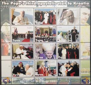 Mini Sheet, Pope John Paul II, Cinderellas,  , Famous People, Popes