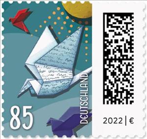Stamp, Letters as Bird, Germany, Federal Republic,  , Birds, Letters (Mail), Stylized Animals