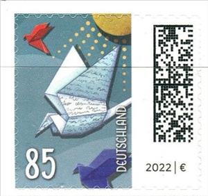 Stamp, Letters as Bird, Germany, Federal Republic,  , Birds, Letters (Mail), Stylized Animals