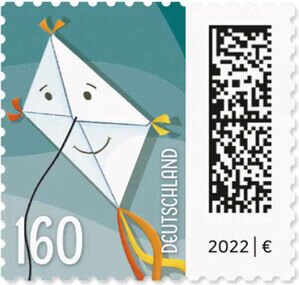 Stamp, Letters as Kite, Germany, Federal Republic,  , Kites, Letters (Mail)