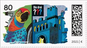Stamp, The Three Question Marks, Germany, Federal Republic,  , Animals (Fauna), Birds, Cartoons, Castles, Parrots