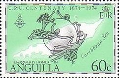 Stamp, UPU Emblem, Map of Anguilla, Anguilla,  , UPU