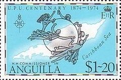 Stamp, UPU Emblem, Map of Anguilla, Anguilla,  , UPU