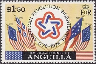 Bicentennial emblem, historic US flags