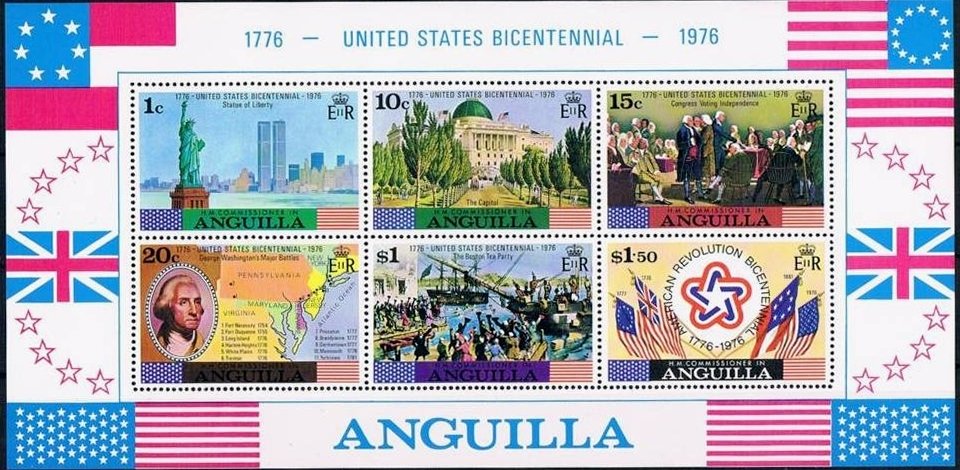 Souvenir Sheet of 6, American Bicentennial