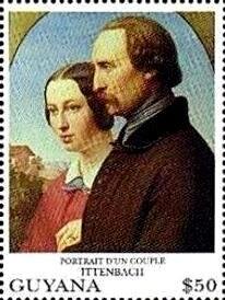 Stamp, "Portrait of a Couple" - Ittenbach, Guyana,  