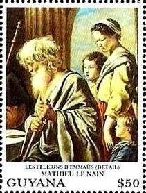 "The Pilgrims of Emmaus" - right detail, Le Nain