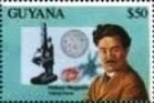 Stamp, Hideyo Noguchi (Bacteriologist), Guyana,  , Famous People, Medicines, Microscopes, Optical Instruments
