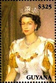 Stamp, State Portrait, by Sir James Gunn, Guyana,  
