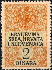 Stamp, Coat of arms, Kingdom of Serbs, Croats and Slovenes,  , Coats of Arms, Crowns and Coronets, Eagles, Heraldic Animals