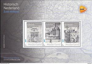 Souvenir Sheet, South Holland, Netherlands- Personalized stamps,  , Architecture, Buildings