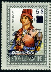 Stamp, Fernão do Pó Overprint Type a, São Tomé and Príncipe,  , Explorers, Famous People, Men, Navigators, U.P.U.