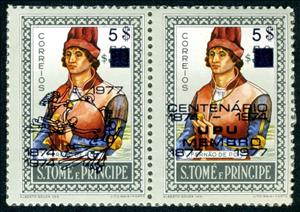 Se-tenant, Fernão do Pó Overprint Type a & b, São Tomé and Príncipe,  , Explorers, Famous People, Men, Navigators, U.P.U.