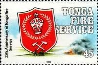 Stamp, Fireman’s badge, Tonga,  