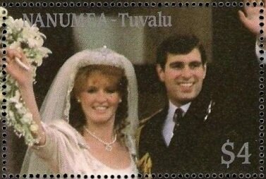 Stamp, Prince Andrew and Sarah Ferguson, Tuvalu, Nanumea,  , Royalty