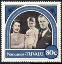 Stamp, Queen Elizabeth, Prince Philip and Prince Charles, Tuvalu, Nanumea,  , Royalty