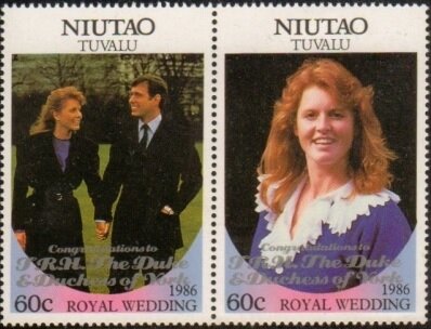 Prince Andrew and Sarah Ferguson with Overprint